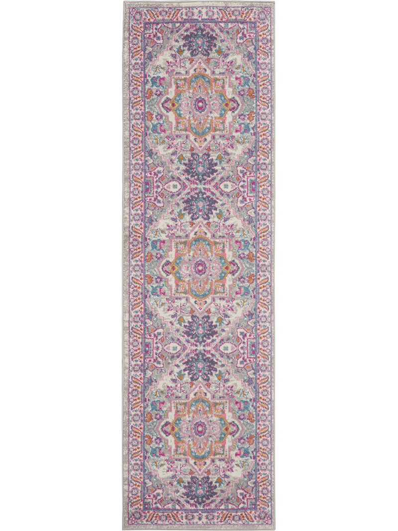 Passion PSN20 Light Gray/Pink 2'2" x 7'6" Rug image number 0