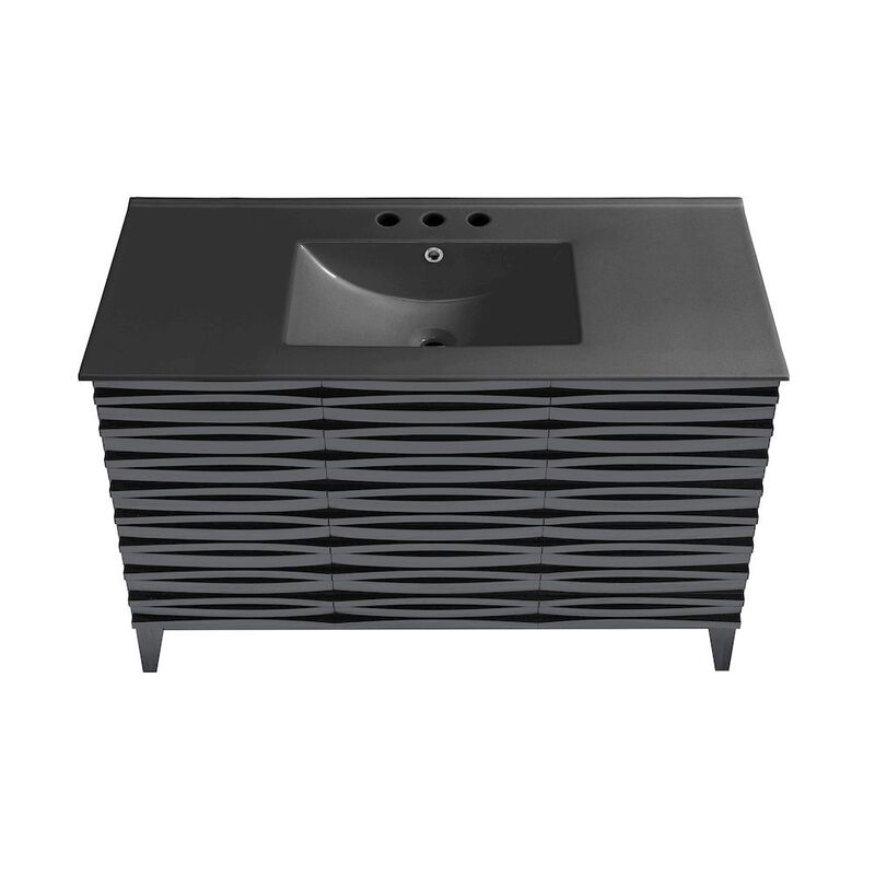 Cascade 48 in. Bathroom Vanity with 3-Hole Ceramic Sink Top image number 2