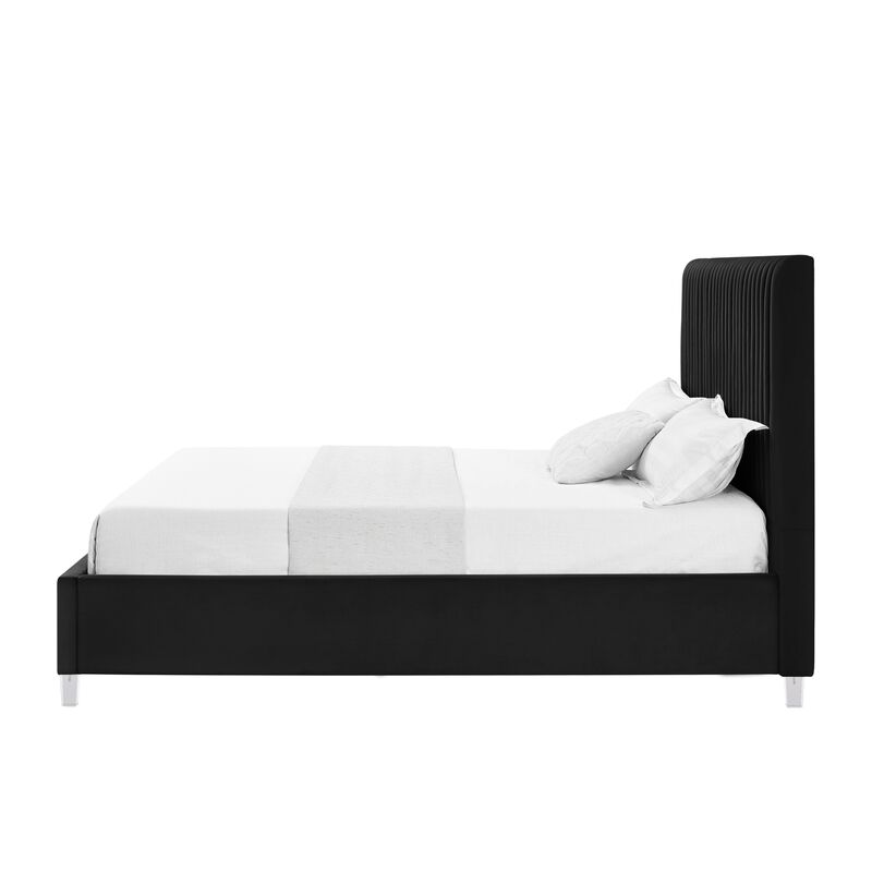 Inspired Home Jaylanie Velvet Platform Bed