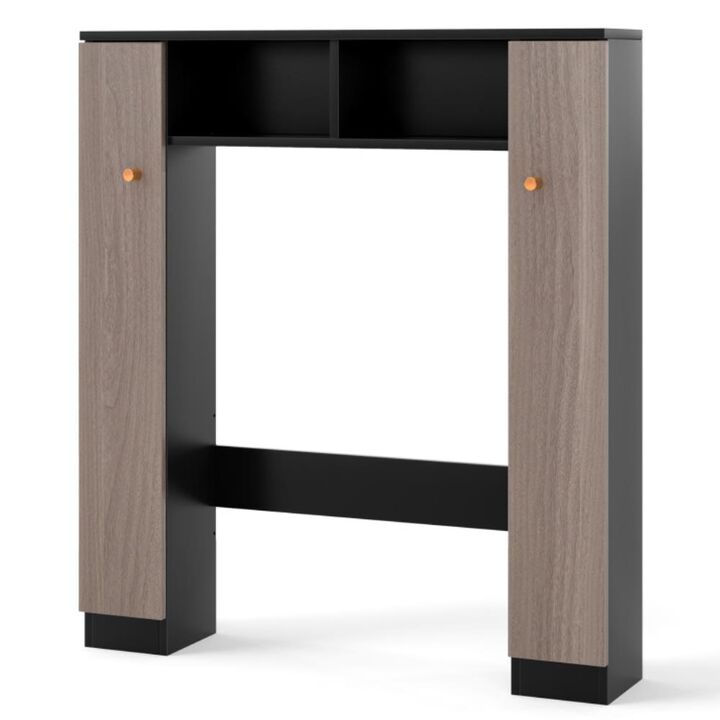 Hivvago Over The Toilet Storage Cabinet with 2 Open Compartments and 4 Adjustable Shelves