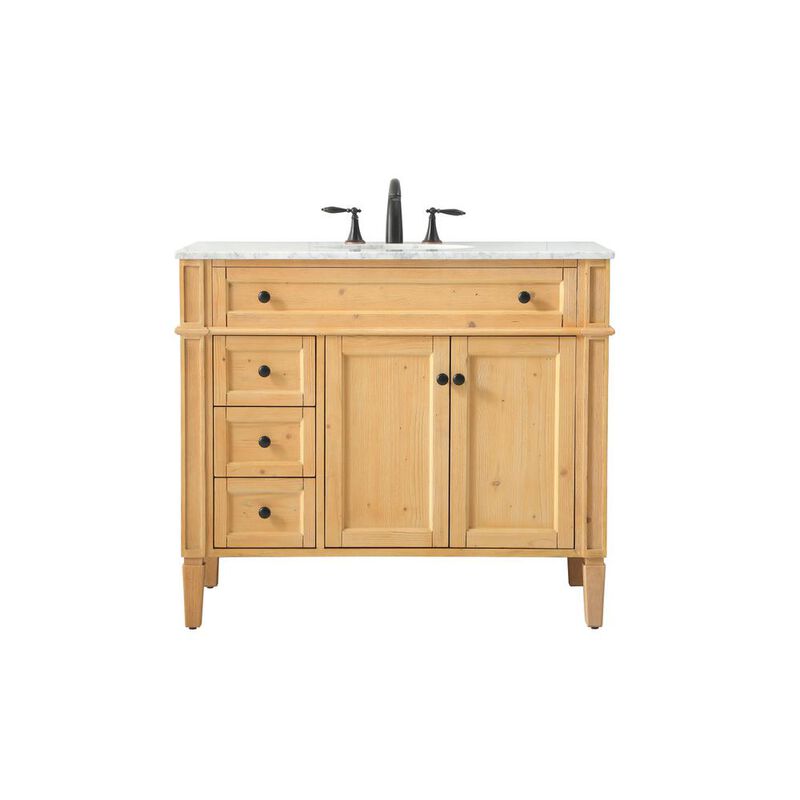 Elegant Kitchen and Bath 40 inch Single bathroom vanity in natural wood