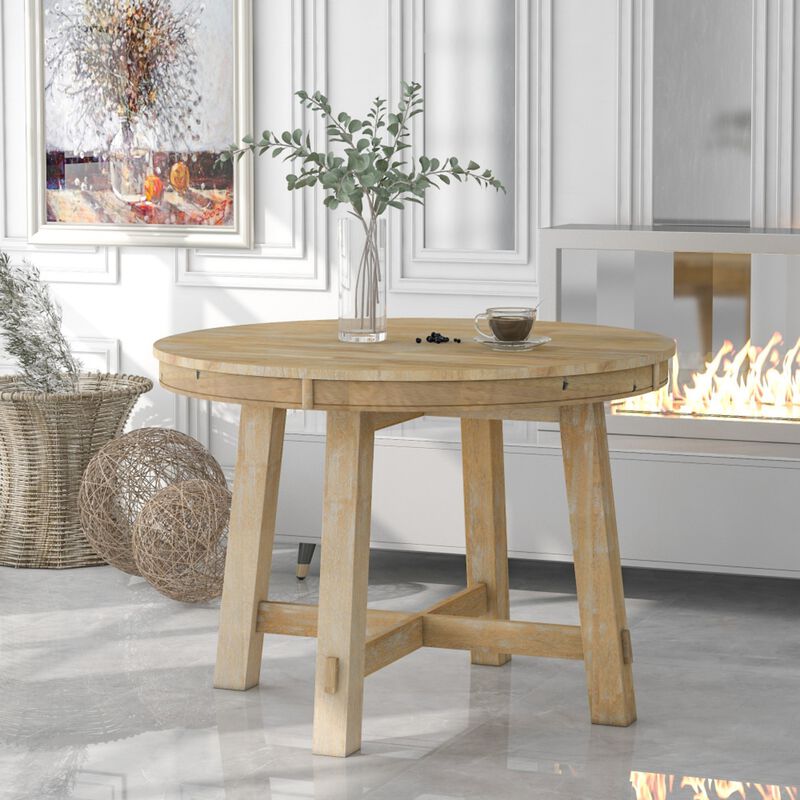 Hoswos Farmhouse Extendable Round Dining Table image number 2