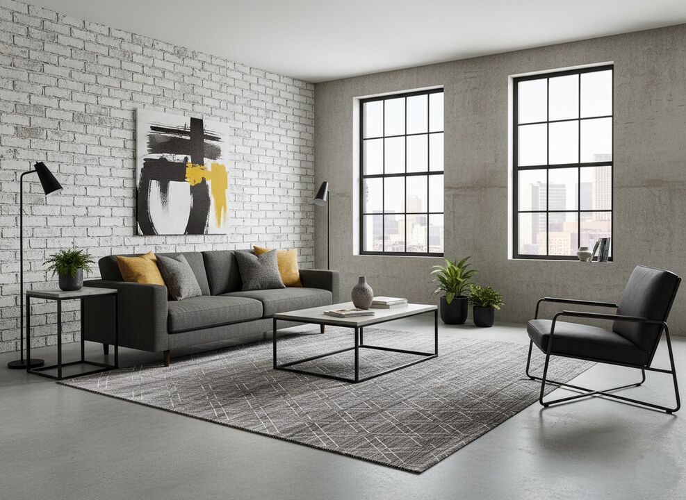 Erie 94654 Graphite 3' x 8' Runner Rug