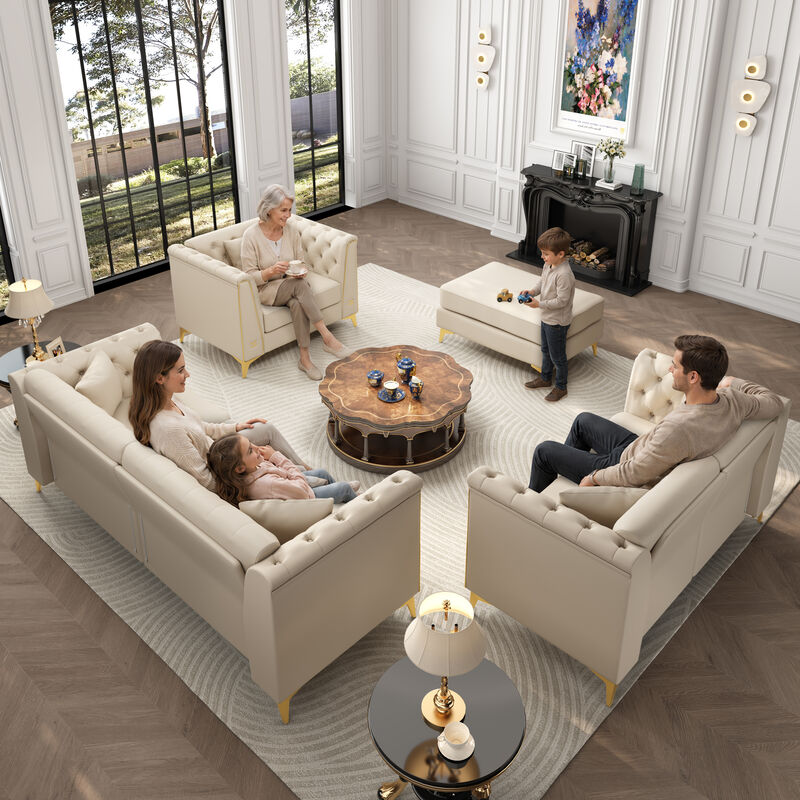 Wotvo Luxury Modular Chesterfield Sofa Set image number 8