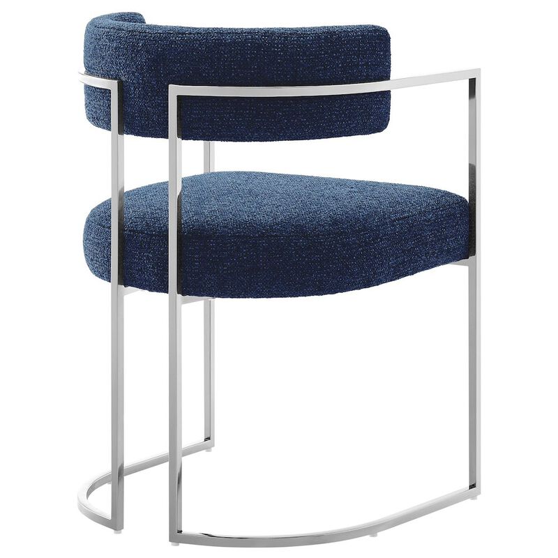 Modway Huron Curved Back Fabric and Metal Dining Accent Chair