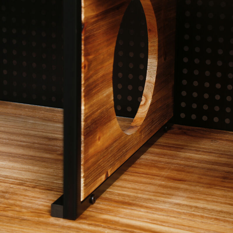 Spacious Indoor Cat House with Tempered Glass, Perfect for Living Room & Hallway image number 4