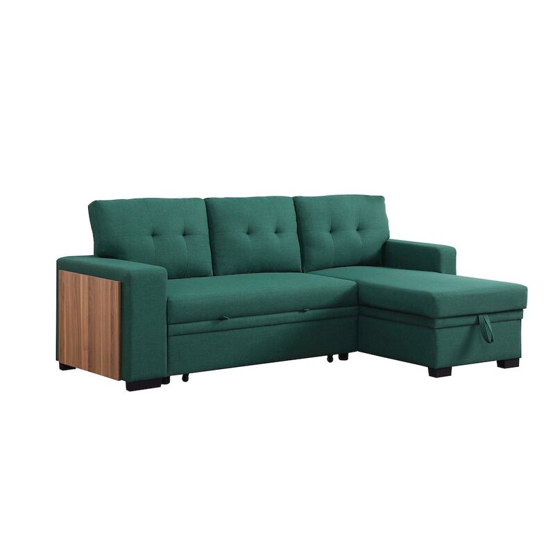 Devion Furniture Fabric Reversible Modern Side Compartment Sleeper Sectional Sofa Bed image number 0