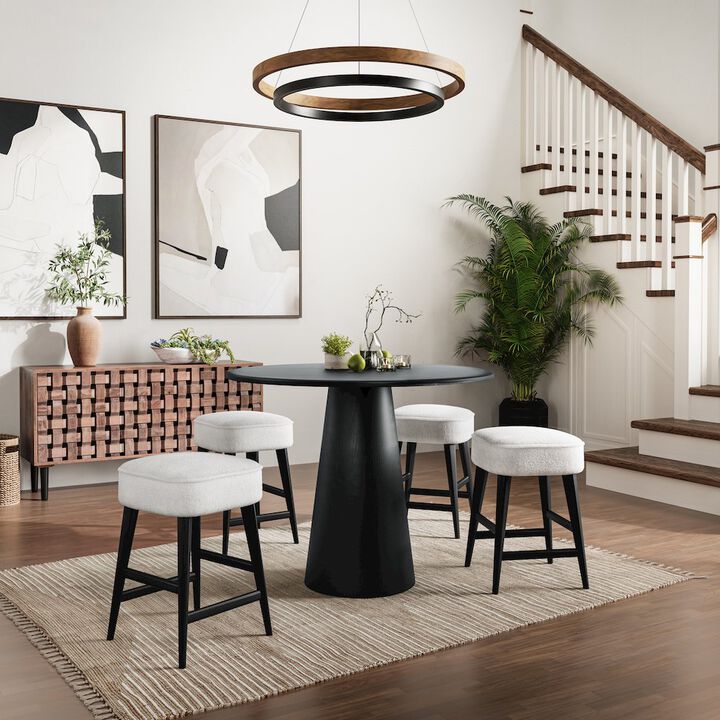 Jofran Nash Mid-Century Modern 45 Round Pedestal Counter Height Dining Table