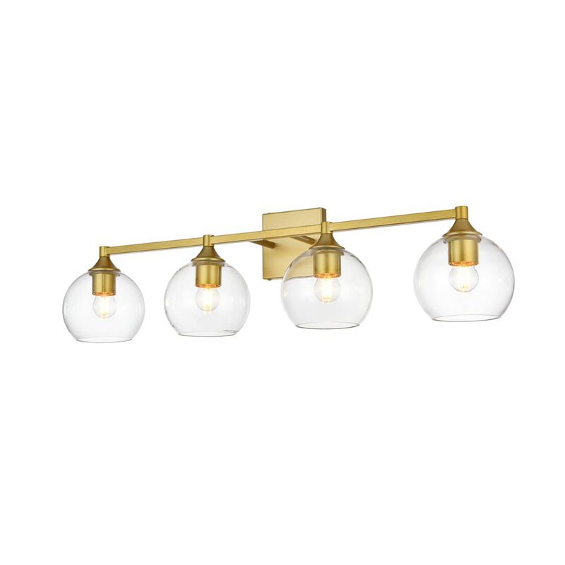 Living District Foster 4 light Brass and Clear Bath Sconce