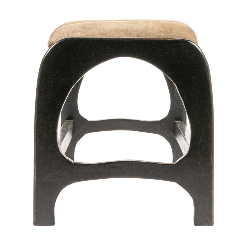 Mango Wood Arch Bench with Boucle Seat image number 4