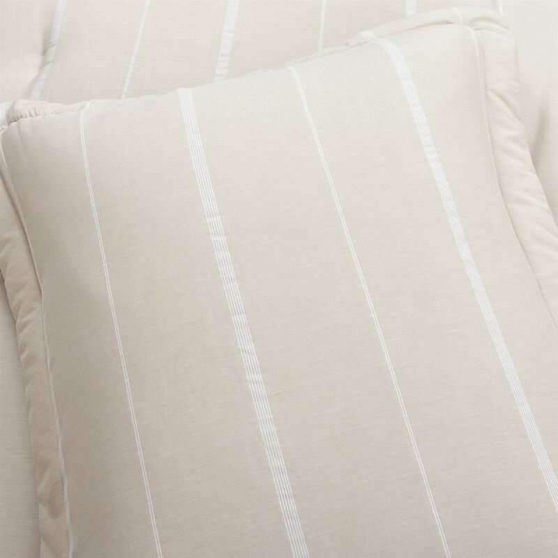 Lightweight 3 Piece Comforter Set with Stripe Design Soft Bedding for All Seasons