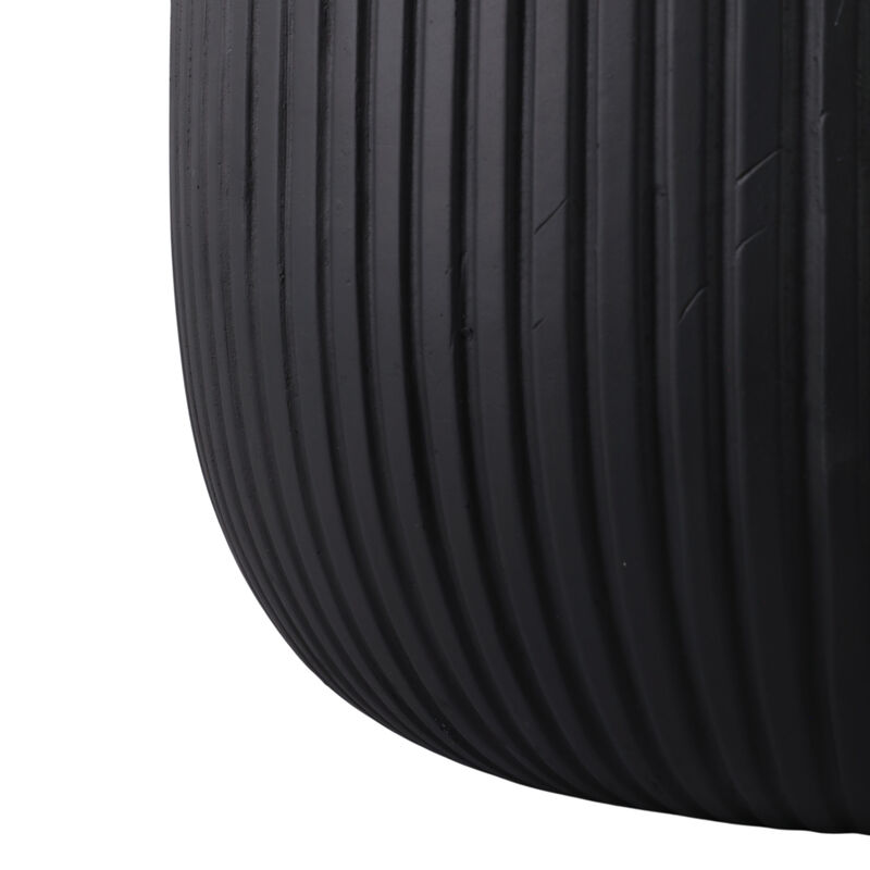 S/3 11/14/18" Ribbed Resin Planters, Black image number 3