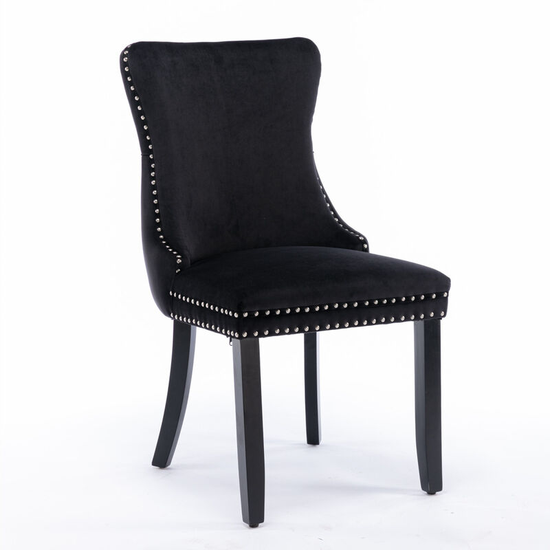 Streamdale Black Upholstered Dining Chairs, Set of 2 image number 0