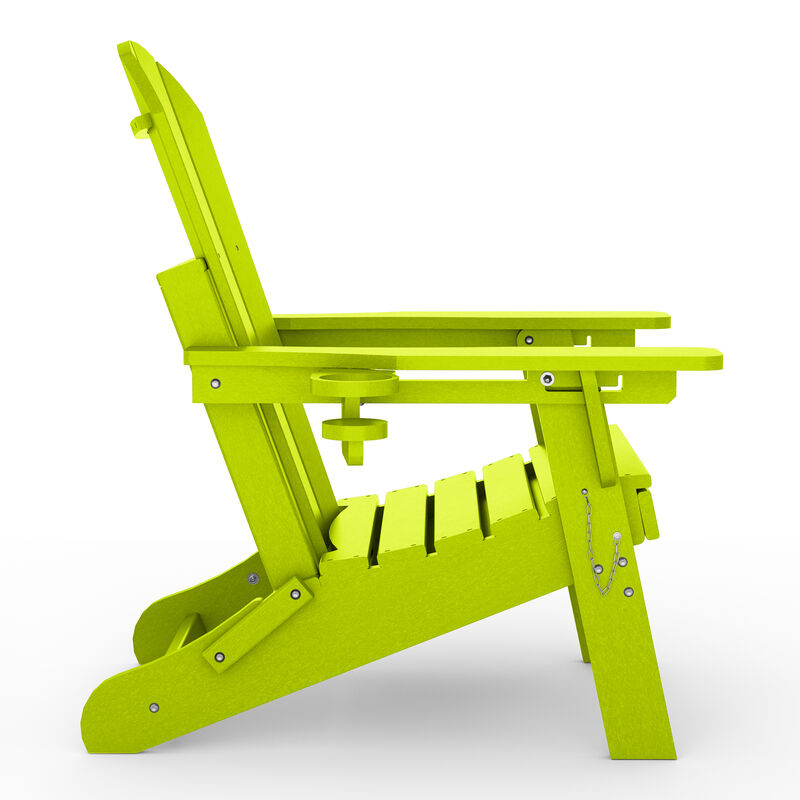 WestinTrends Folding Adjustable Adirondack Chair with Retractable Ottoman and Cup Holder image number 2