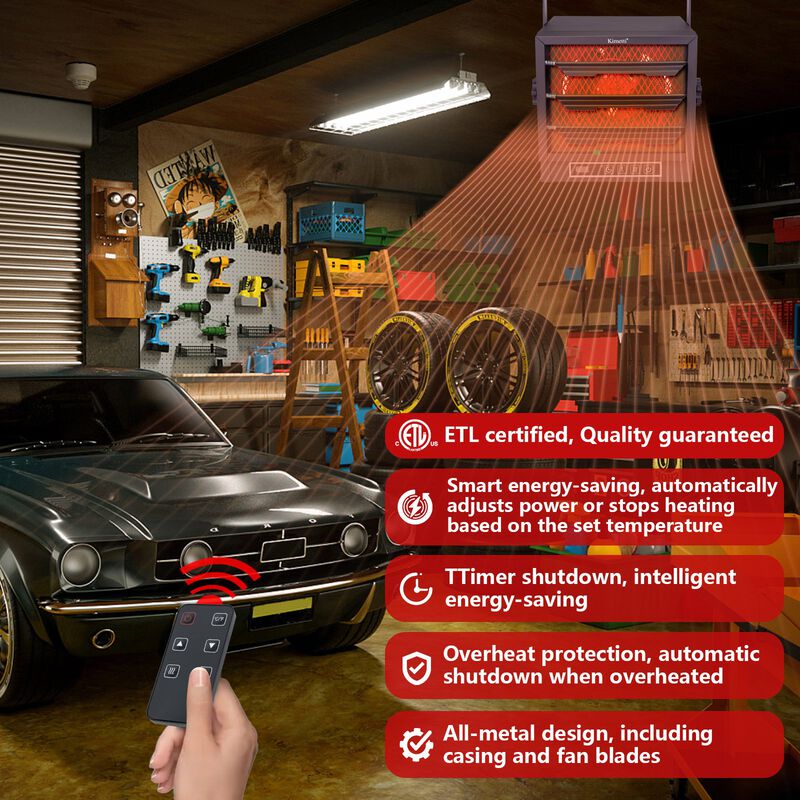 Mondawe 4800W Garage Heater,Equipped With Adjustable Thermostat,Can Ceiling-Mounted Garage Heater
