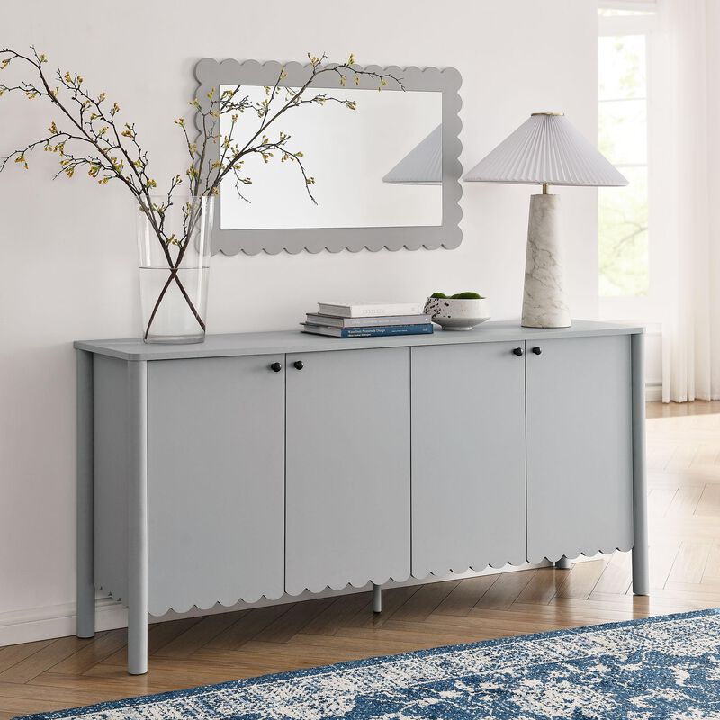 Modway Emmeline 4-Door Scalloped Sideboard in Sage image number 4