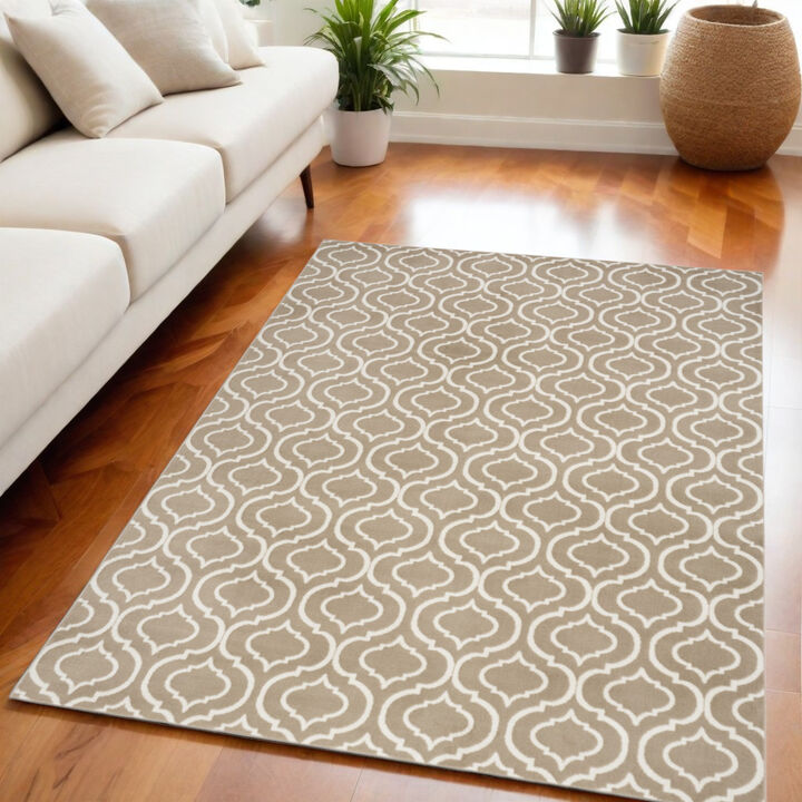 HomeRoots Trellis Non Skid Area Rug
