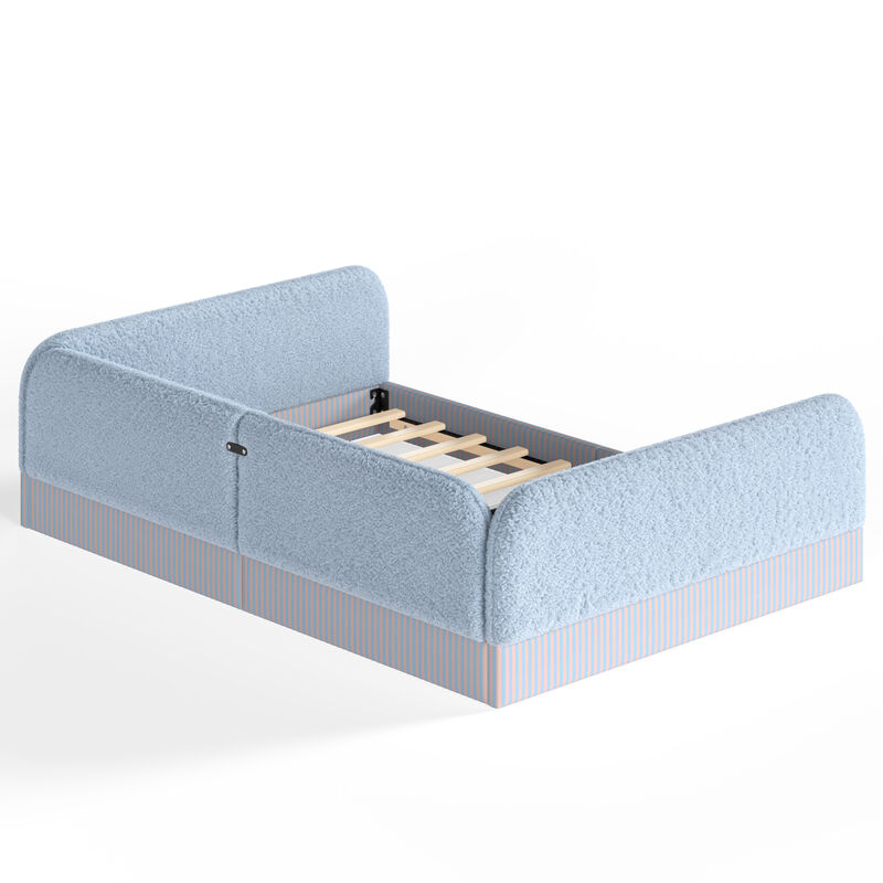 Vosang Teddy Boucl&eacute; Upholstered Kids Daybed Frame image number 6