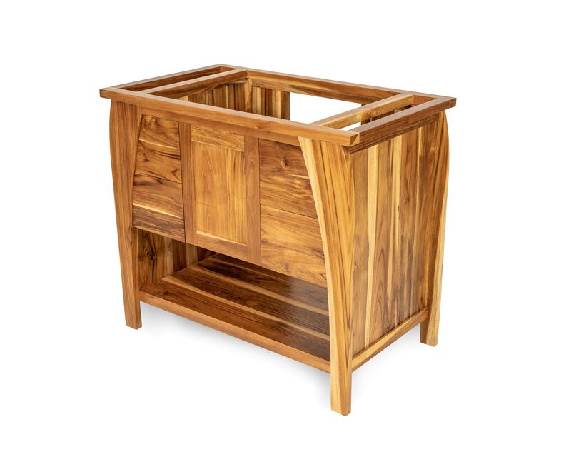 EcoDecors&reg; Tranquility&reg; 36" Teak Wood Free Standing Bathroom Vanity in EarthyTeak Finish image number 1