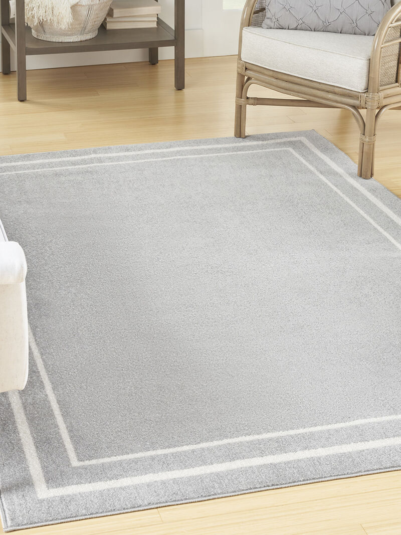 Nourison Essentials NRE02 Gray/Ivory 6' x 9' Rug
