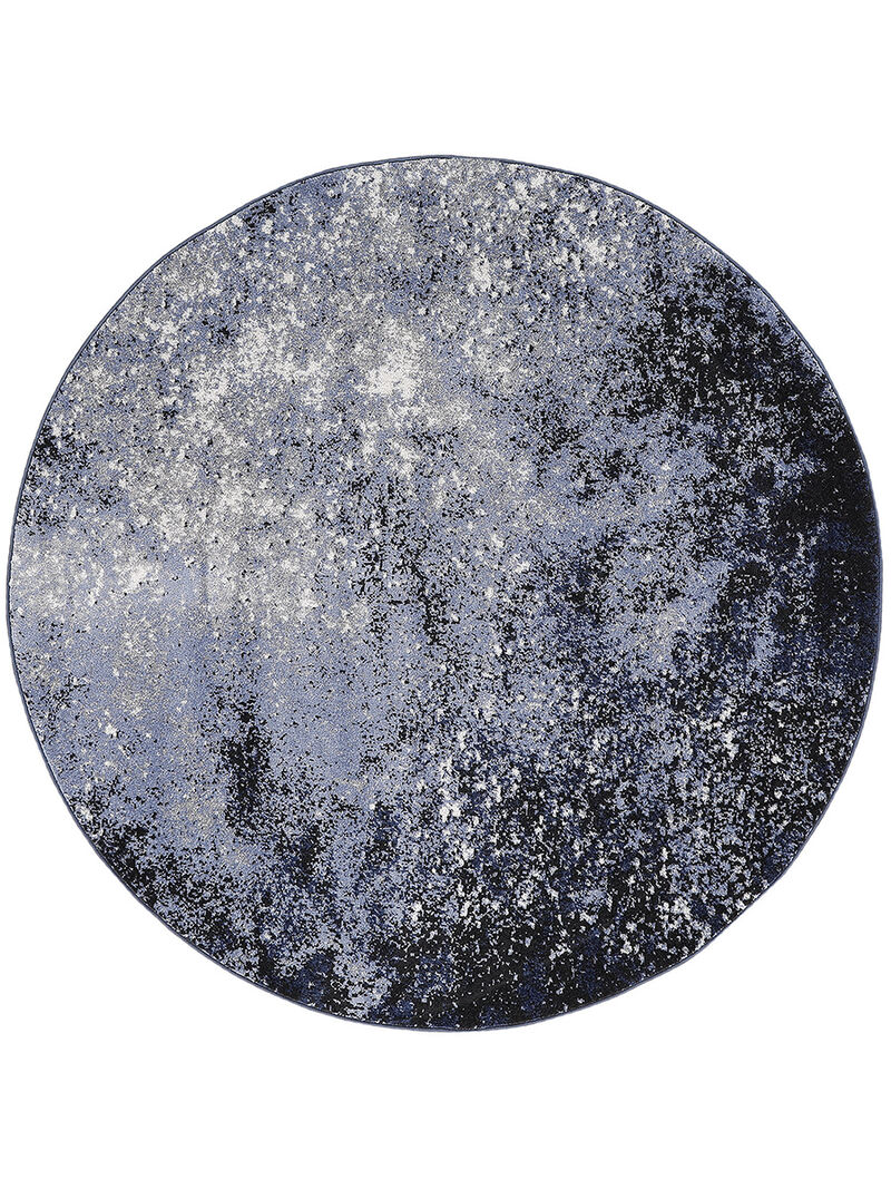 Passion PSN10 Light Blue/Black 4' x Round Rug image number 0