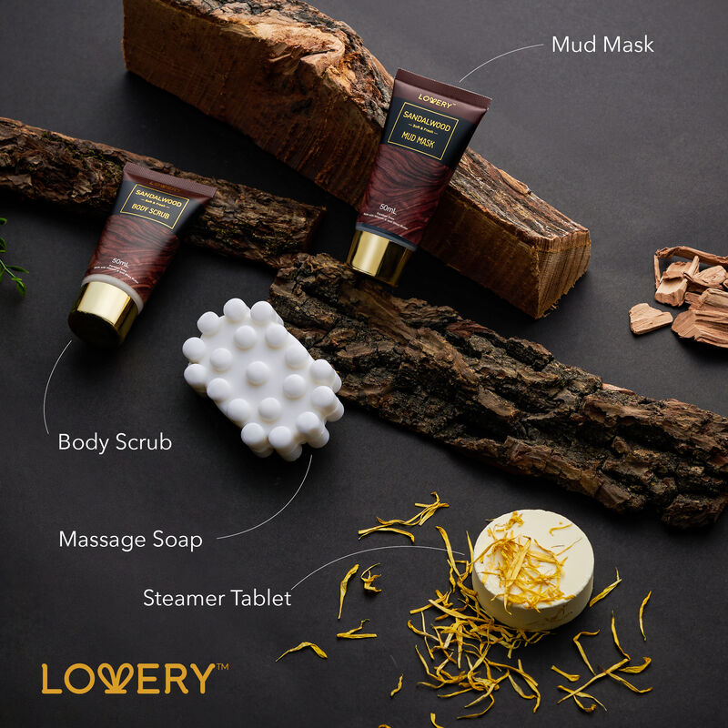 Mens Gift Set - 14 Pc Sandalwood Bath Gift Set - Personal Self Care Kit image number 2