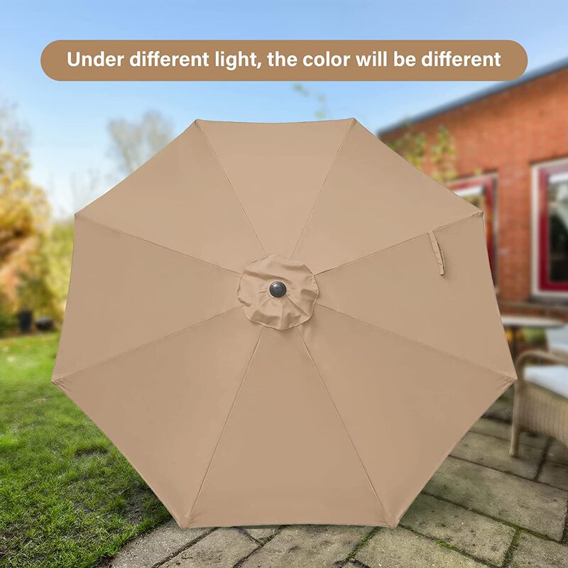 Simple Deluxe 9ft Patio Umbrella Outdoor Table Umbrella - Push Button Tilt/Crank with 8 Sturdy Ribs for Garden, Deck, Backyard, Pool