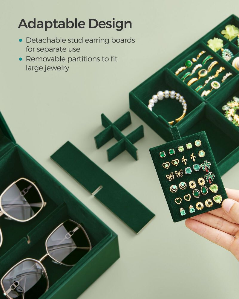 2-Layer Jewelry Box with Handle for Stylish and Portable Storage