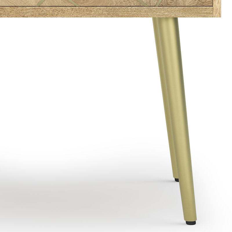 Jager Mid Century - Contemporary 22 inch Wide Metal Side Table in Natural