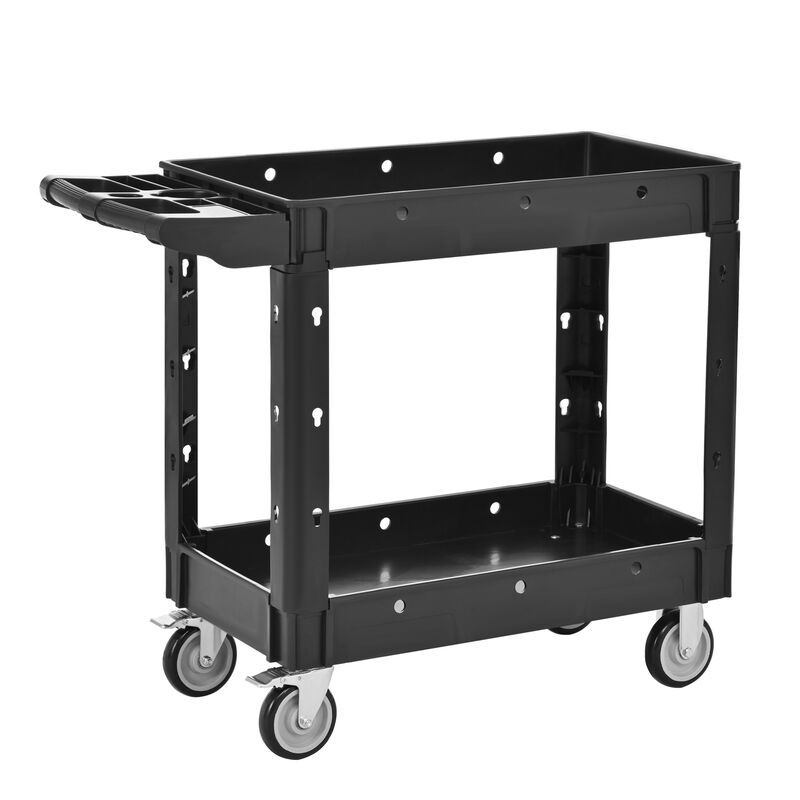 ELEMENT ACE Heavy Duty Two-Shelf Rolling Utility Cart with Locking Wheels, 600 lbs Capacity Service Cart for Garage, Warehouse, Workshop, Indoor and Outdoor Use image number 4