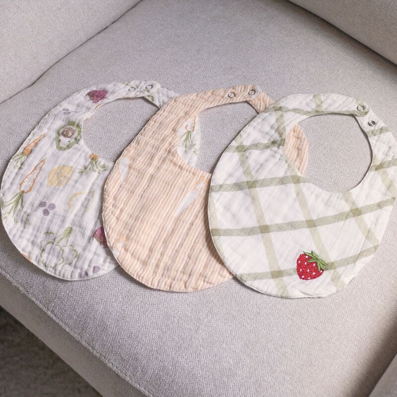 Clementine Fruit & Veggie Cotton Bandana Baby Bib (3 Pack) image number 8