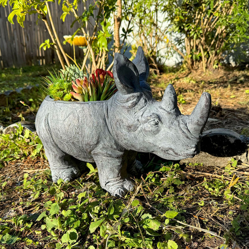 Grey Rhino MGO Planter - 18.5" - Weather-Resistant Magnesium - Indoor/Outdoor image number 6