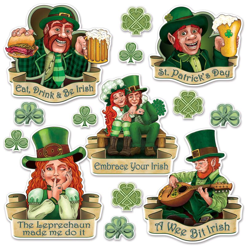 14.75” Green St Patrick's Day Cutouts -168ct