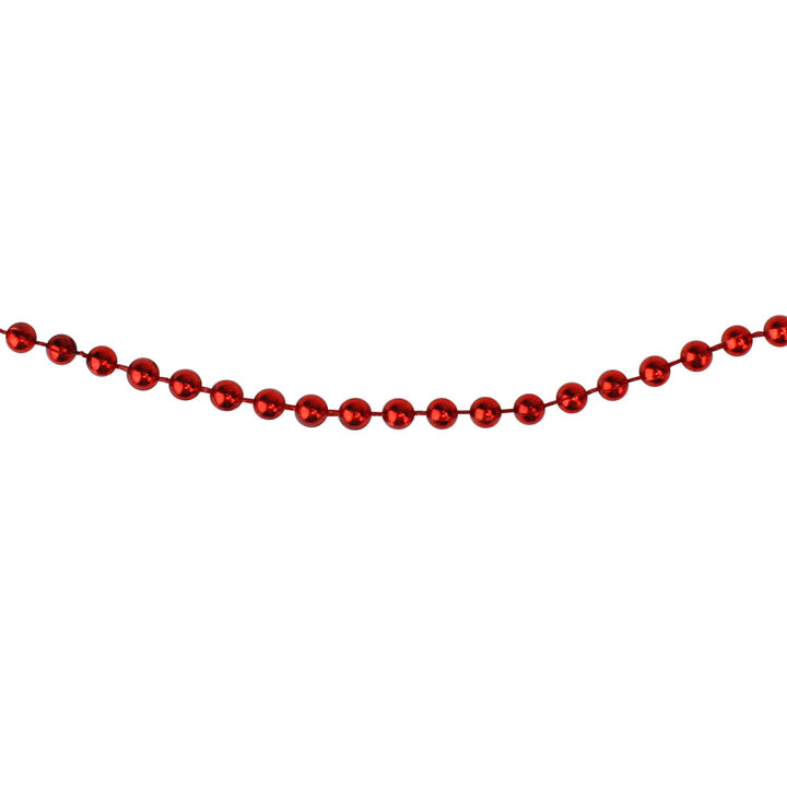 66' x 0.15" Red Beaded Artificial Christmas Garland - Unlit