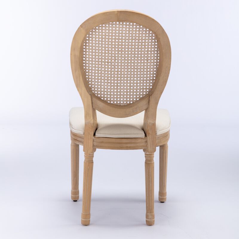 Streamdale Antique Rattan Back Dining Chairs, Set of 2 image number 5