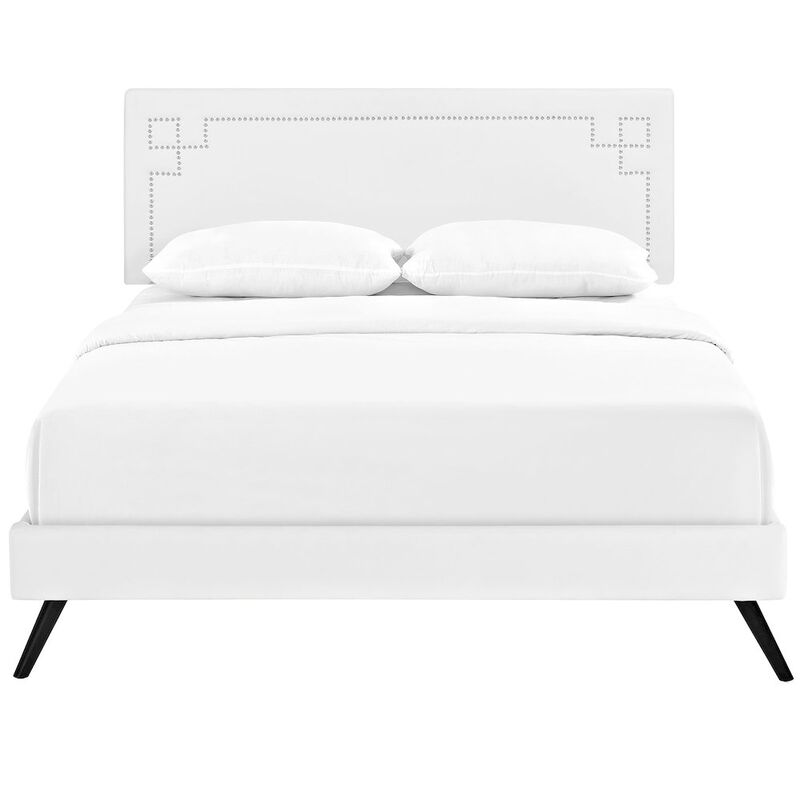 Modway Josie Vinyl Queen Platform Bed with Round Splayed Legs image number 3