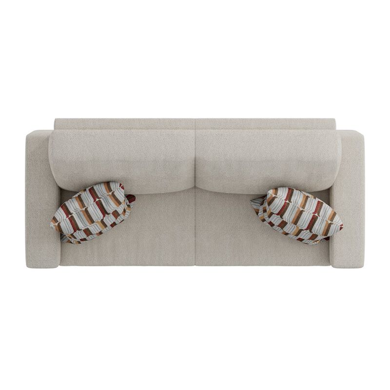 HL Home Furnishings Small Space Sofa in Elegant Textured Sand Boucle Fabric
