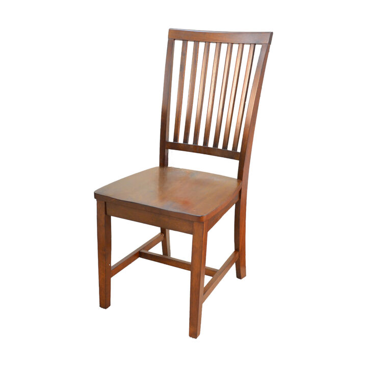 Solid Wood Slat Back Dining Side Chair for Kitchen or Dining Room