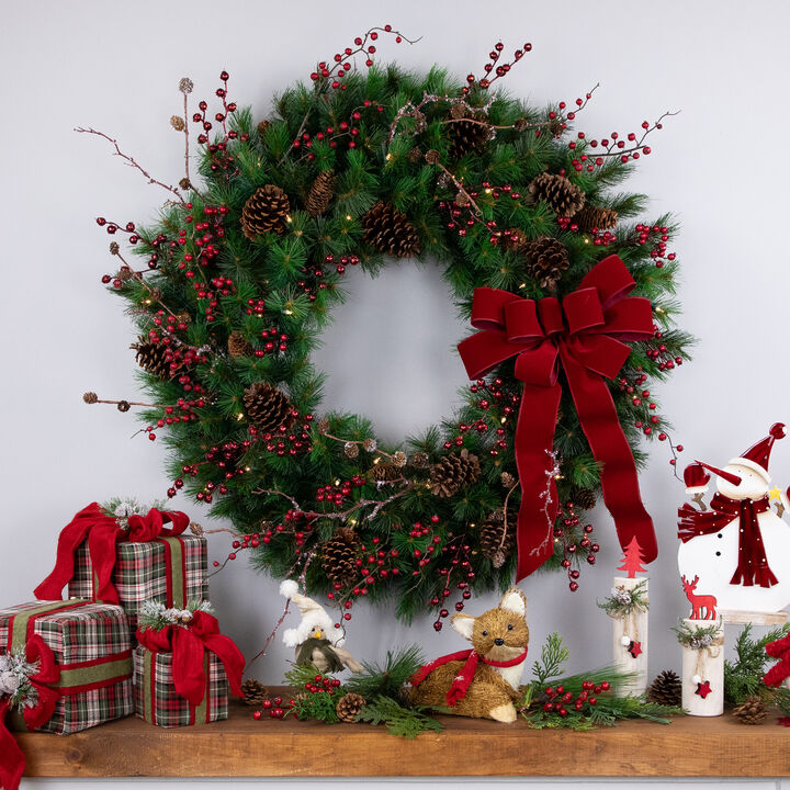 48" Pre-Lit Royal Oregon Pine Artificial Christmas Wreath - Clear Lights