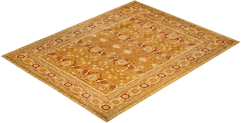 Eclectic, One-of-a-Kind Hand-Knotted Area Rug  - Yellow, 9' 4" x 12' 1" image number 8