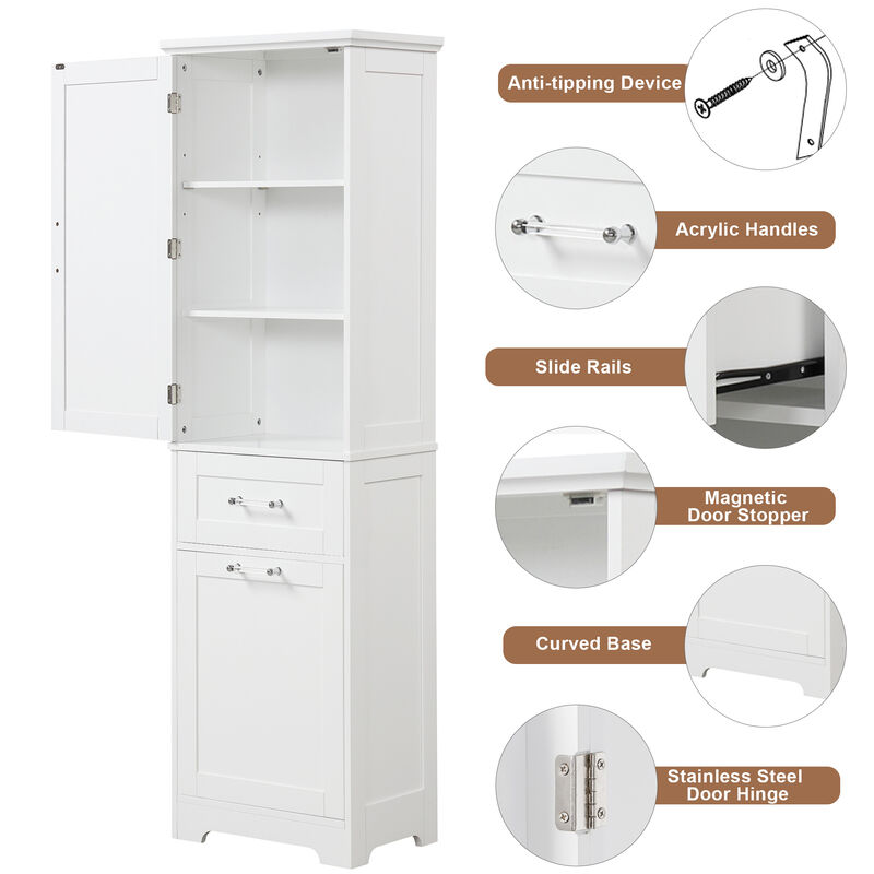Merax Modern Freestanding Bathroom Storage Cabinet MDF