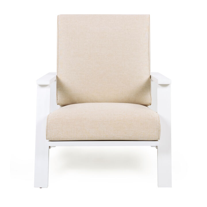 Merax Outdoor Club Chair with Beige Cushion