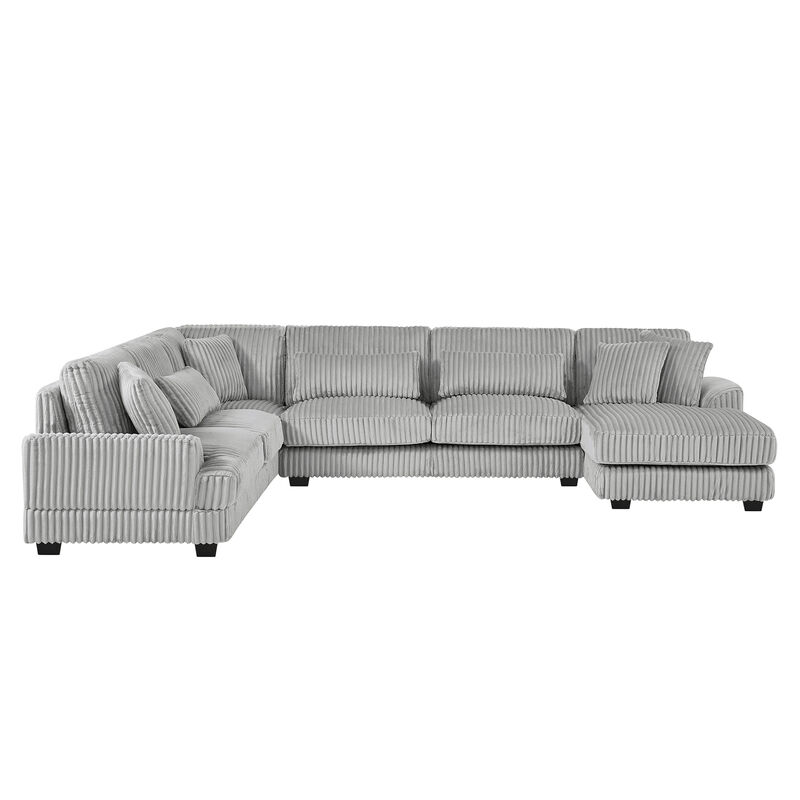 Merax Oversized Corduroy Sectional Sofa