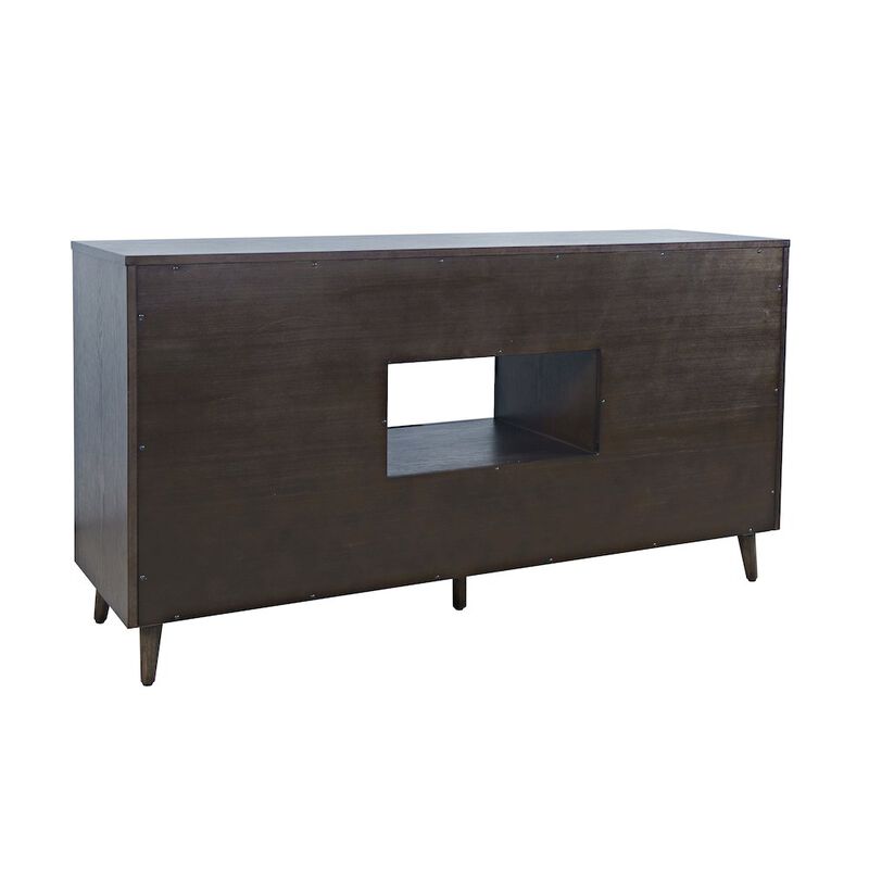 Jofran Reece 60 Mid-Century Modern Starburst TV Stand Console Storage Cabinet