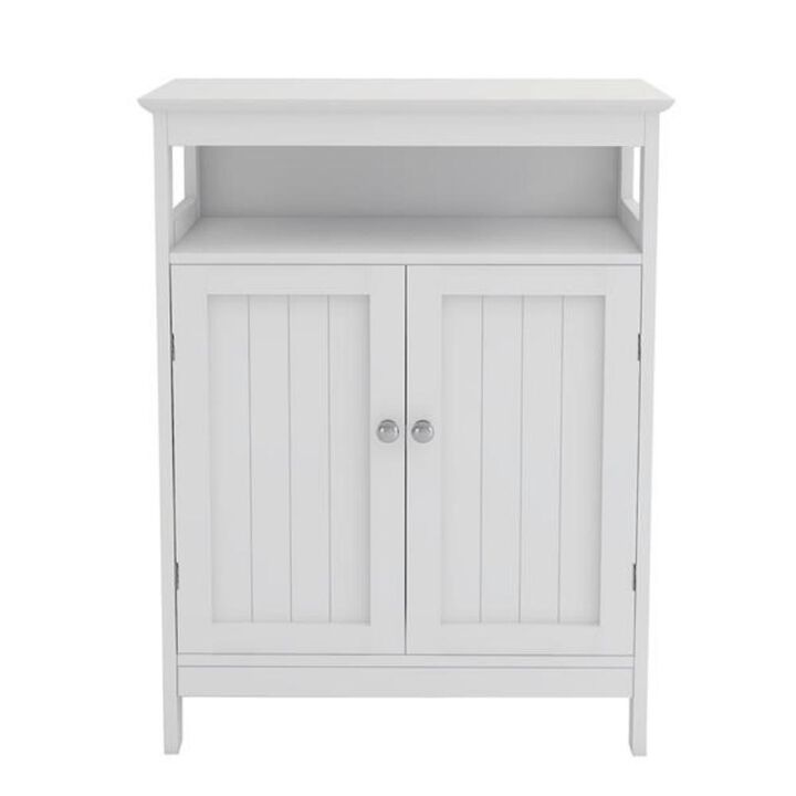 Bathroom Standing Storage Cabinet with Double Shutter Doors for Stylish & Organized Space