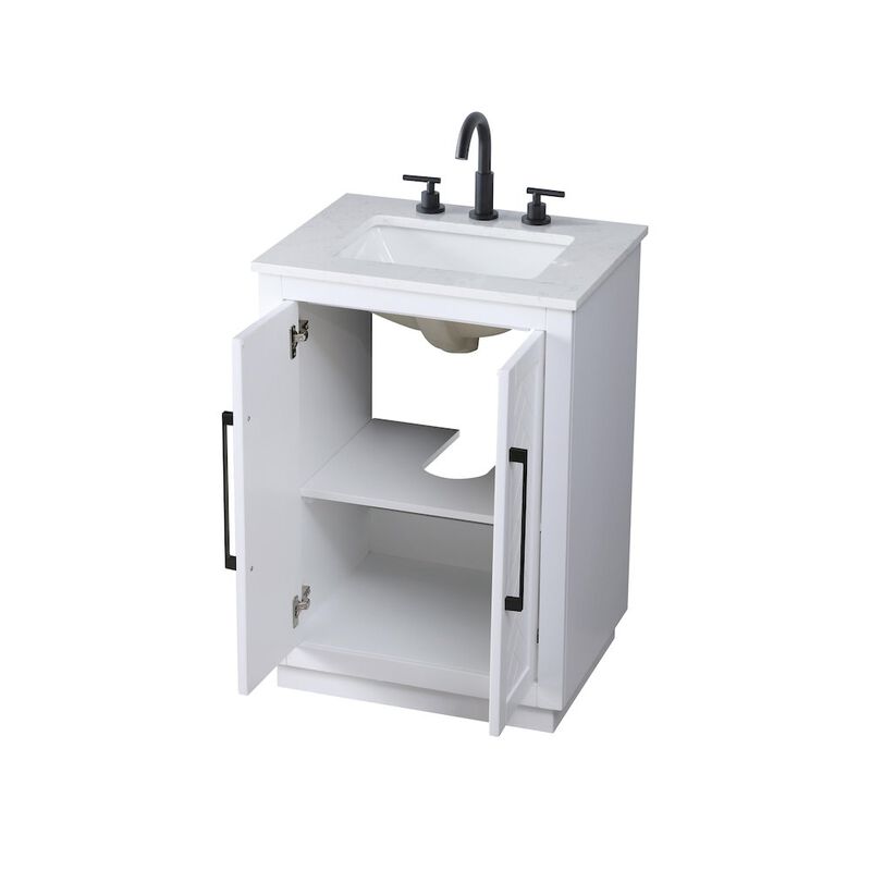 Elegant Kitchen and Bath 24 inch Single Bathroom Vanity in White
