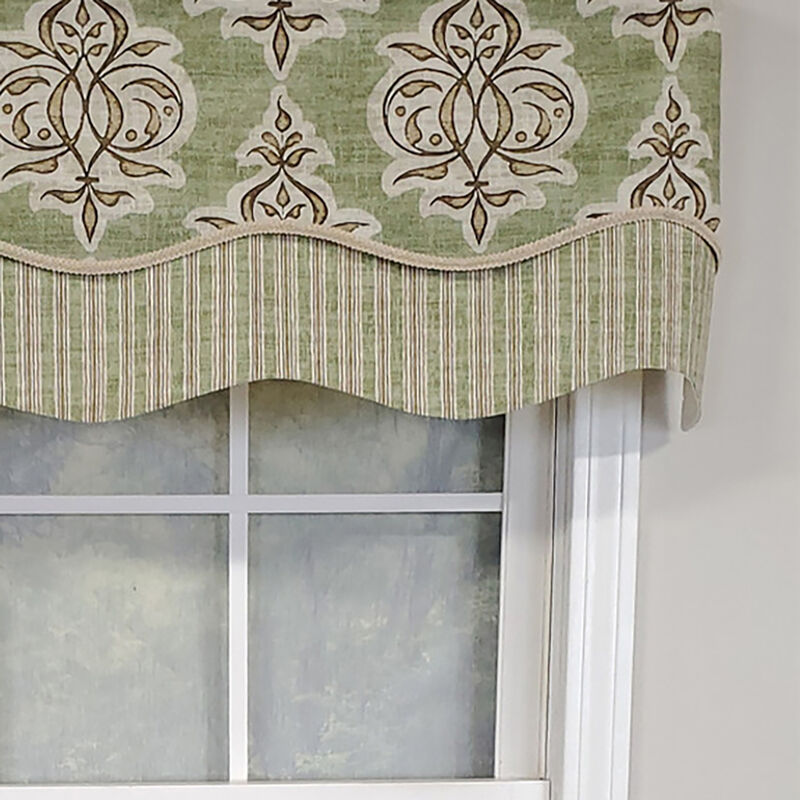 RLF Home Luxurious Modern Design Classic Jenna Glory Style Window Valance 50" x 16" Caramel