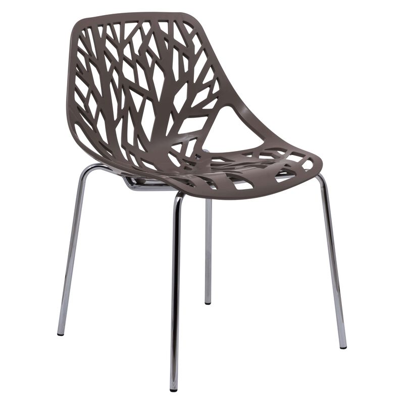 LeisureMod Modern Asbury Dining Chair w/ Chromed Legs