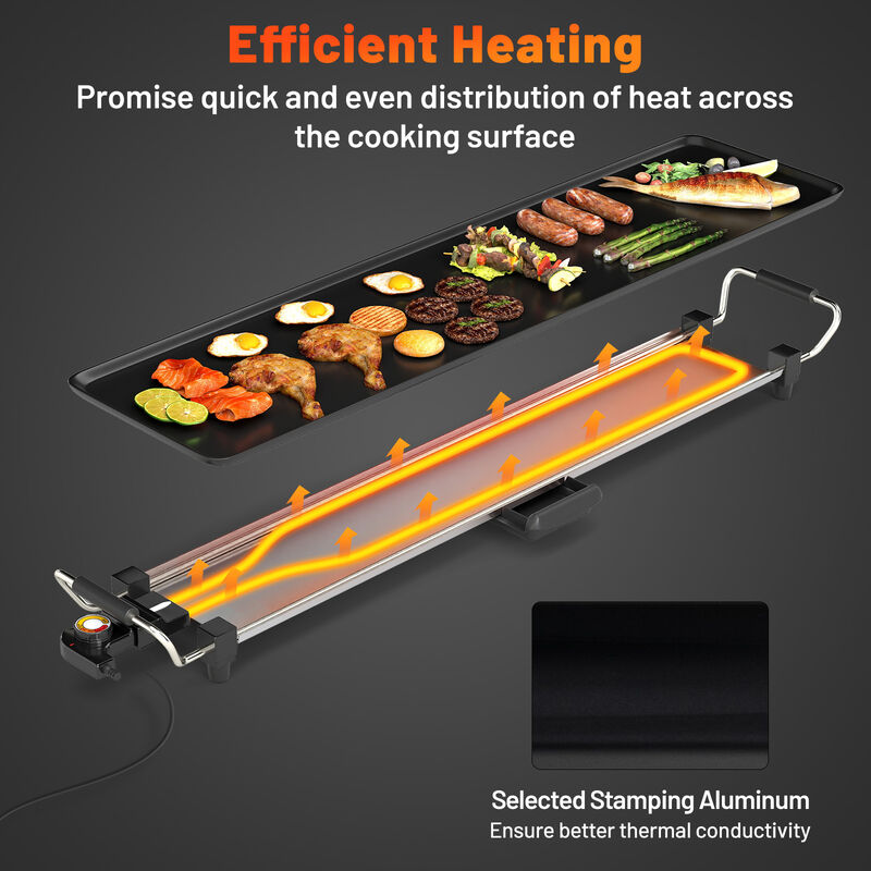 Nonstick Electric Griddle BBQ Grill with Adjustable Temperature Control image number 5