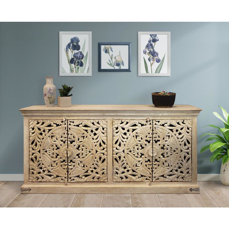 Alex Hamilton Carter Flores 4-Door Sideboard in Distressed White image number 6